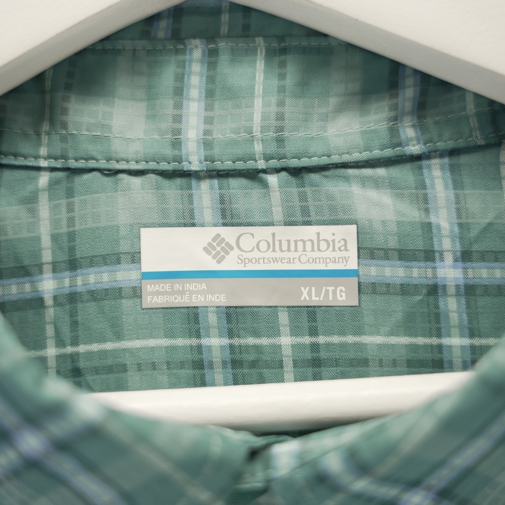 Columbia Silver Ridge Plaid Long Sleeve Shirt Blue Green XL UPF 40 AM3599 - Picture 4 of 14